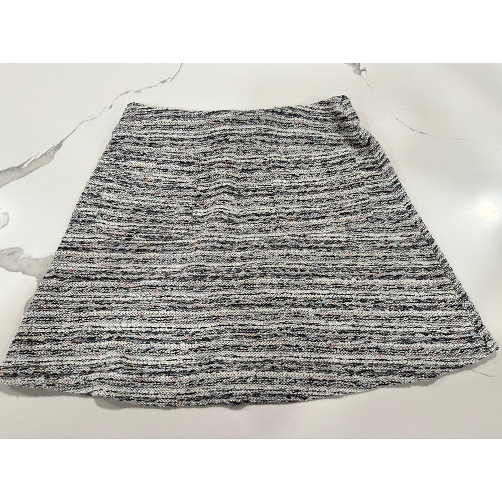LOFT‎ Womens Skirt Size S Black White Tweed A-Line Career Casual